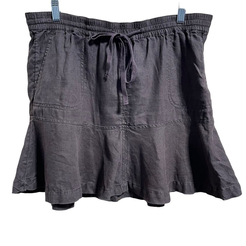 Caslon 100% Linen Elastic Waist Flowy Mini Skirt Women’s Size Medium